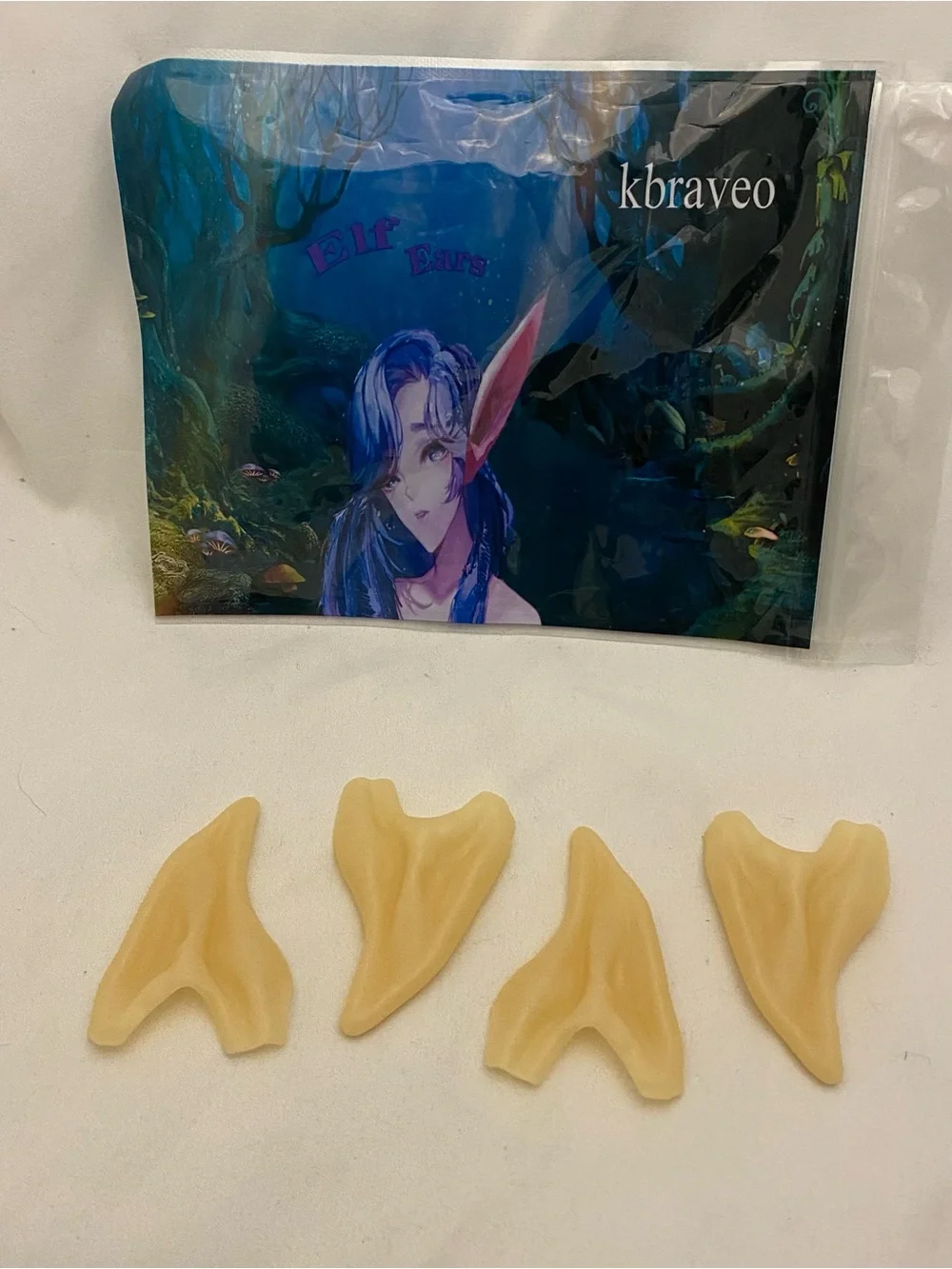 Kbraveo Fairy Goblin Pixie Latex Ears Pointy 2 Pairs Cosplay Costume Halloween